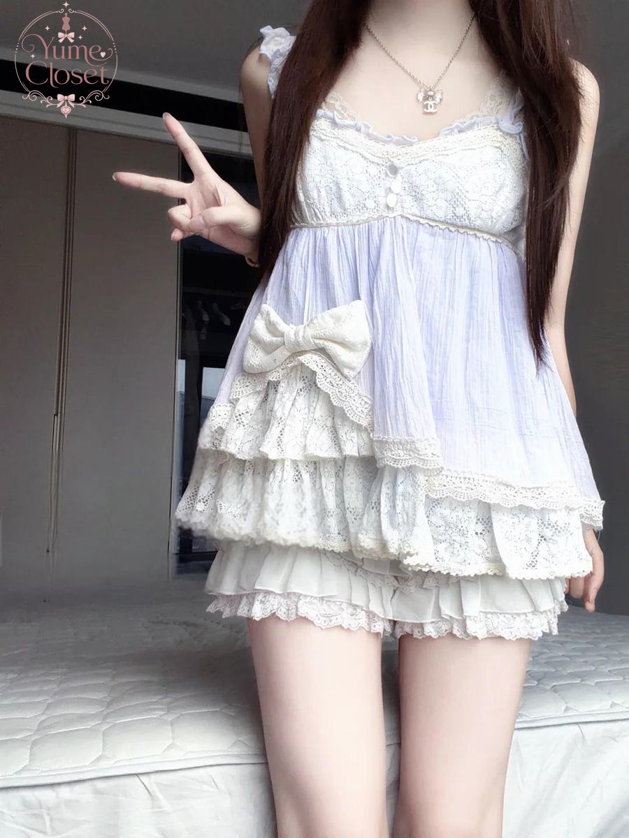 Elastic Lace Trim - Coquette Ryousangata Dollcore Set 2 Pezzi