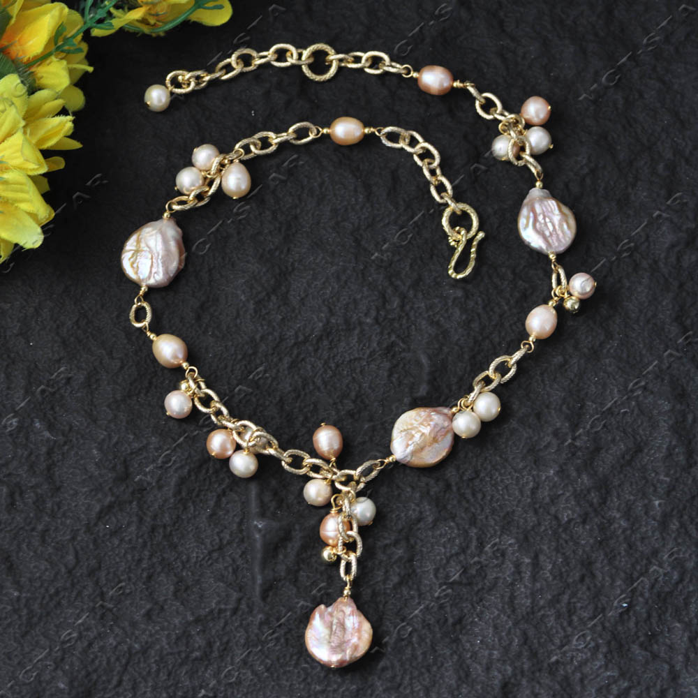Pearl Trim Chain - MTC·STAR Collana con ciondolo a catena