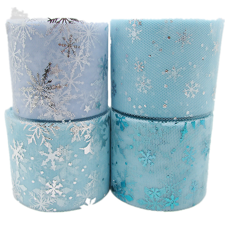 Organza Ribbon Spool - 6 centimetri * 25yds Organza neve